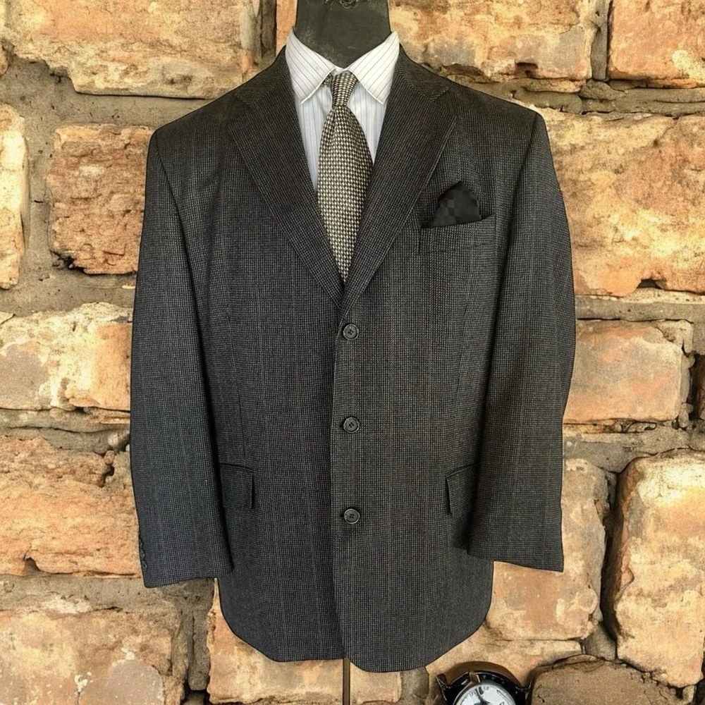 Stafford Gray Sport Coat Wool Blend Notched Lapels☑️